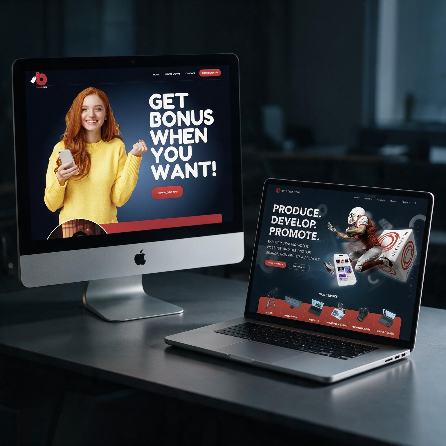 Web and app design portfolio sample