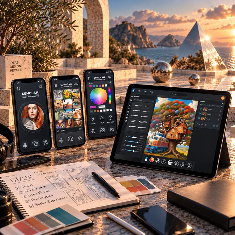 App Design sample — multi-device app mockups