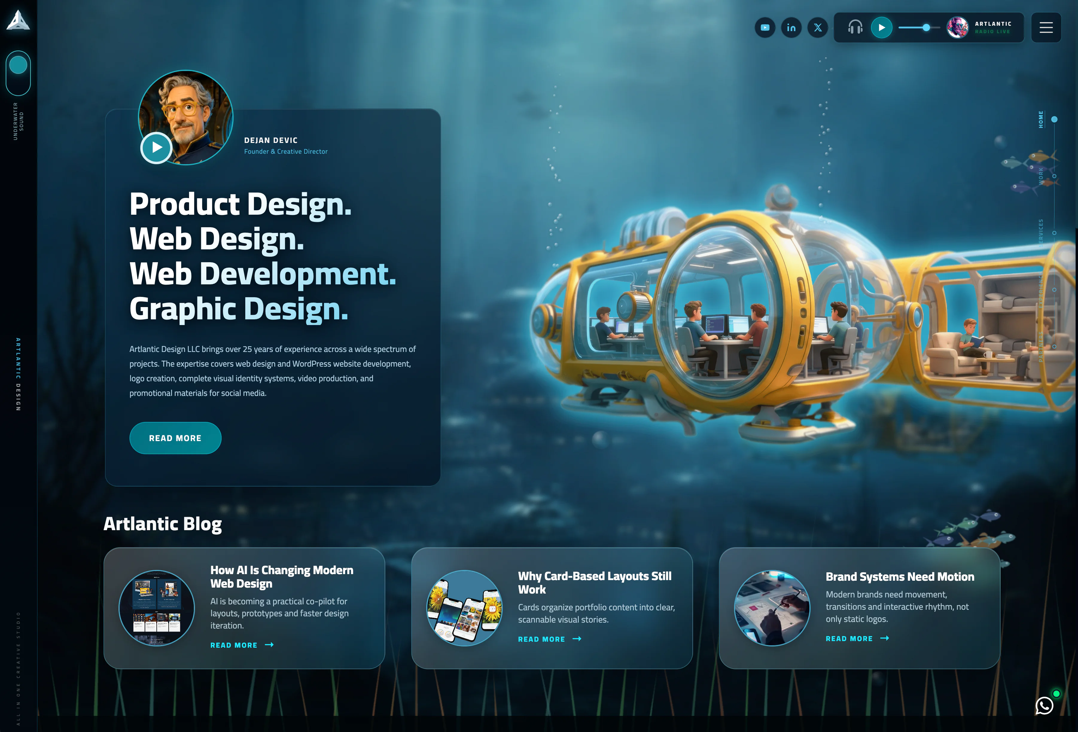 Artlantic Design animated website version preview