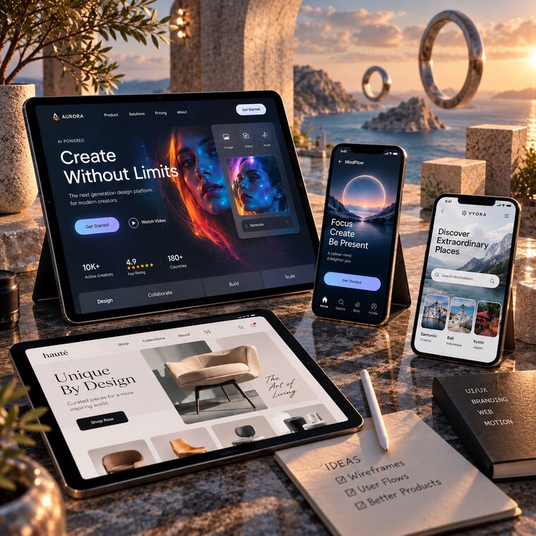 UI/UX Design sample — mobile app screens